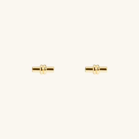 T Bar Stud Earrings Gold